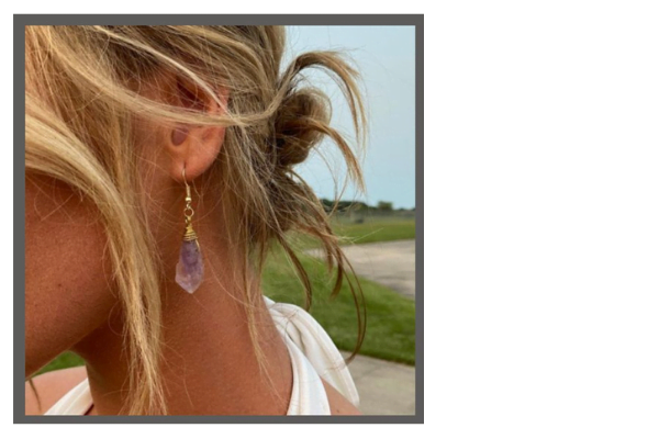 Bông tai từ đá Amethyst