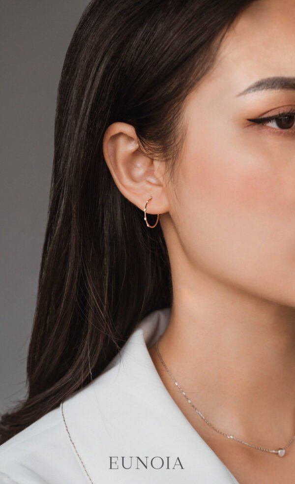 Petit Diamond Hoops