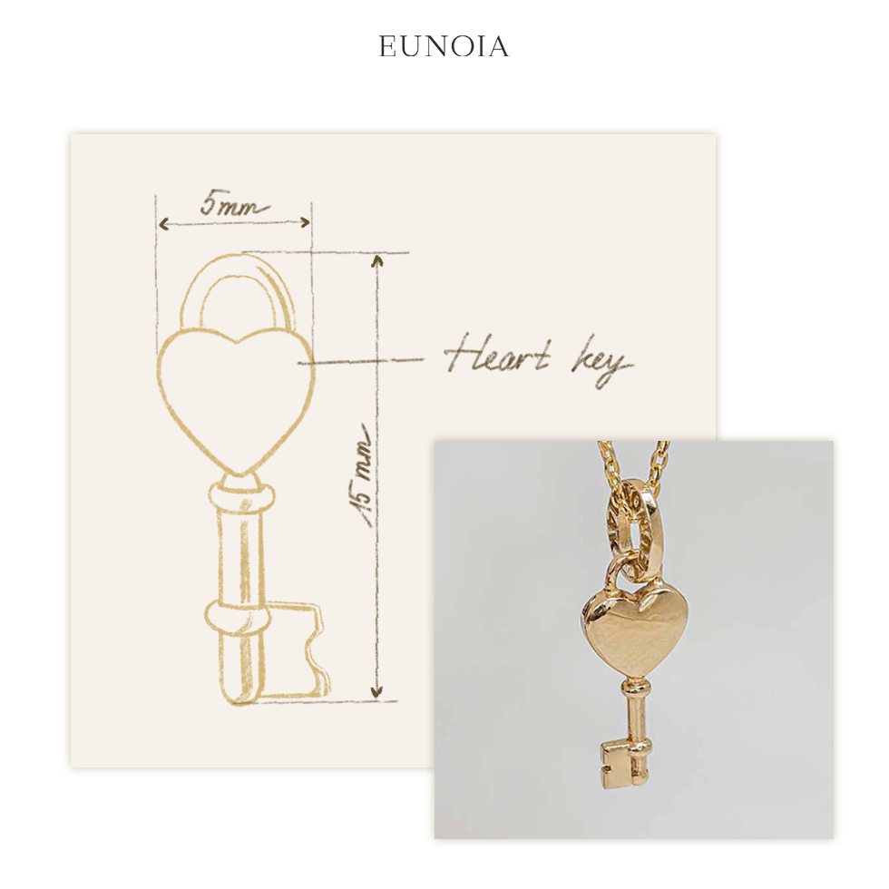 Diễn họa và hình ảnh thật của Heart Locker Pendant